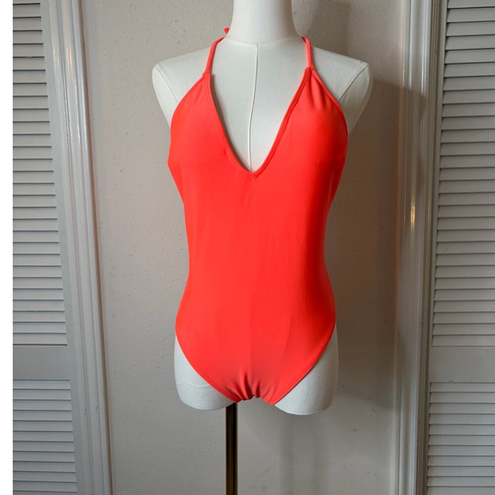 Luz De Mar One-Piece Bathing Suit Size S Neon Tropic Orange